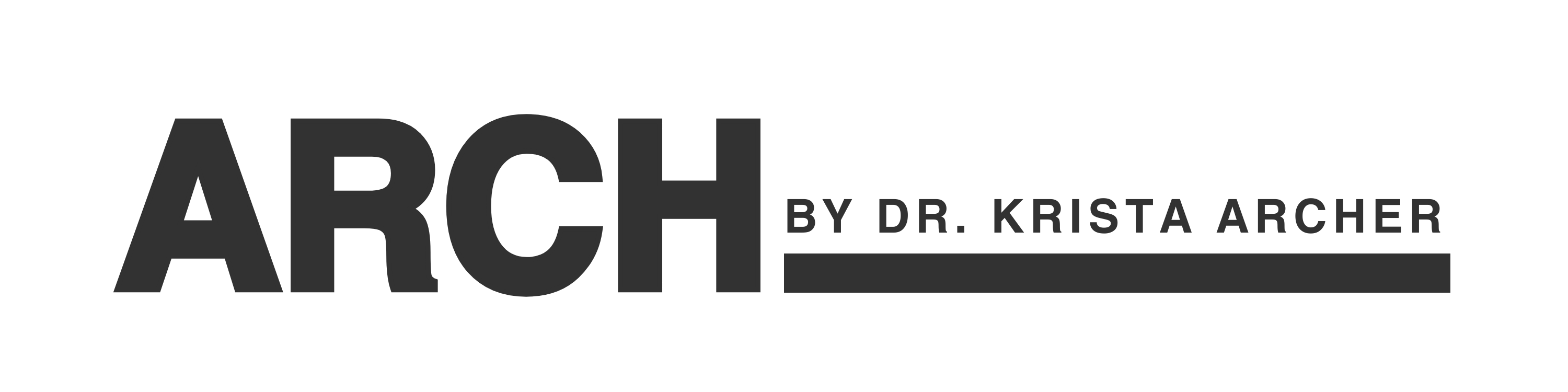 Logo of ARCH by Dr. Krista Archer on a white background