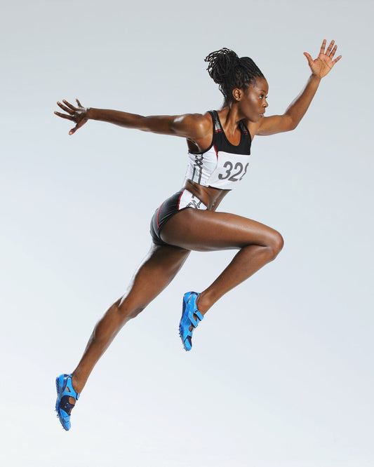 An athlete jumping in the air